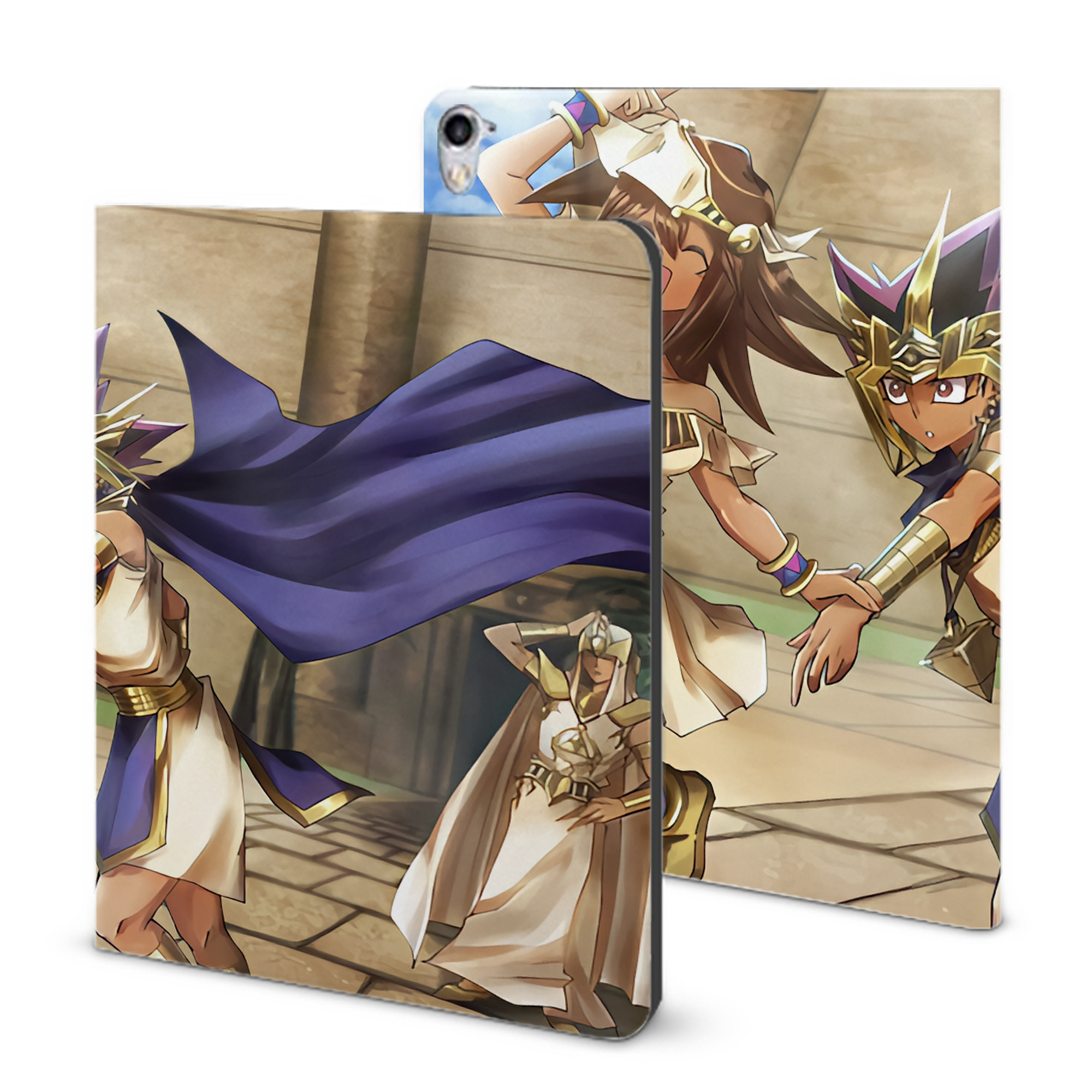 （画像用） 遊☆戯☆王 Yu-Gi-Oh! IPad ケース ブック型 PUレザー TPU 耐衝撃 軽量 薄型 ペン収納なし 全面保護 IPad 各モデル対応